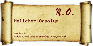 Melicher Orsolya névjegykártya